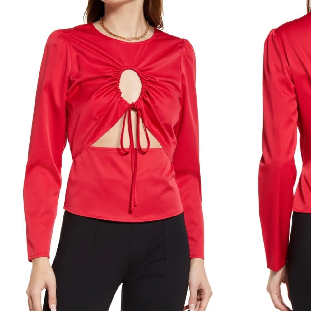 OPEN EDIT Cutout Detail Blouse
